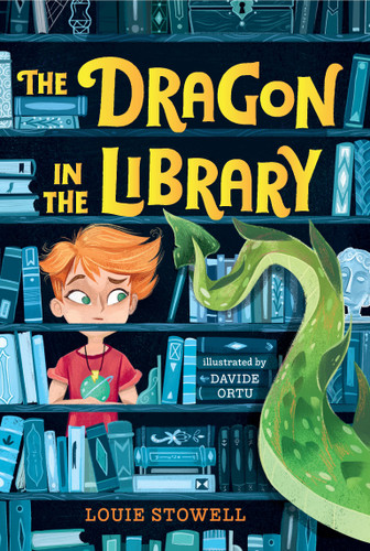 The Dragon in the Library (Kit the Wizard) book cover by Louie Stowell