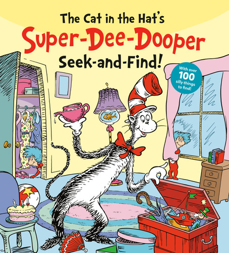 The Cat in the Hat's Super-Dee-Dooper Seek and Find!: With Over 100 Silly Things to Find (Dr. Seuss Seek and Find Board Books) book cover by Random House