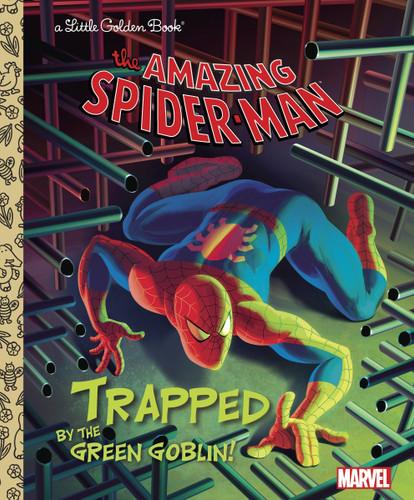 Trapped by the Green Goblin! (Marvel: Spider-Man) (Little Golden Book) book cover by Frank Berrios