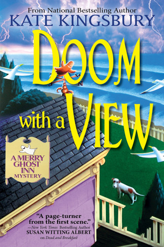 Doom With a View: A Merry Ghost Inn Mystery (A Merry Ghost Inn Mystery) book cover by Kate Kingsbury