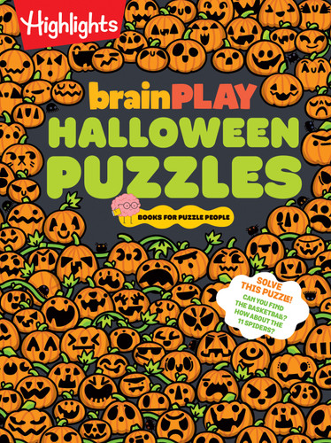 brainPLAY Halloween Puzzles: A Challenging Halloween Activity Book for Kids Ages 7 and Up with Over 200 Puzzles, Logic Games, Mazes and Hidden Pictures Puzzles for Spook-tacular Fun (brainPLAY Puzzle Books) book cover by 