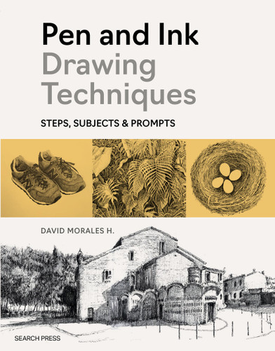 Pen and Ink Drawing Techniques: Steps, subjects & prompts book cover by David Morales H.