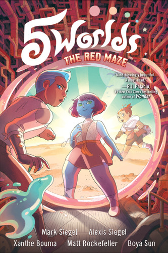 5 Worlds Book 3: The Red Maze: (A Graphic Novel) (5 Worlds) book cover by Mark Siegel, Alexis Siegel