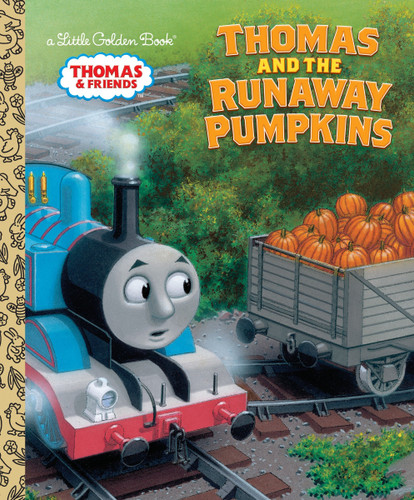 Thomas and the Runaway Pumpkins (Thomas & Friends) (Little Golden Book) book cover by Naomi Kleinberg