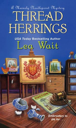 Thread Herrings (A Mainely Needlepoint Mystery) book cover by Lea Wait