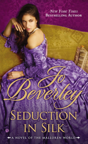 Seduction in Silk (A Mallorean Novel) book cover by Jo Beverley