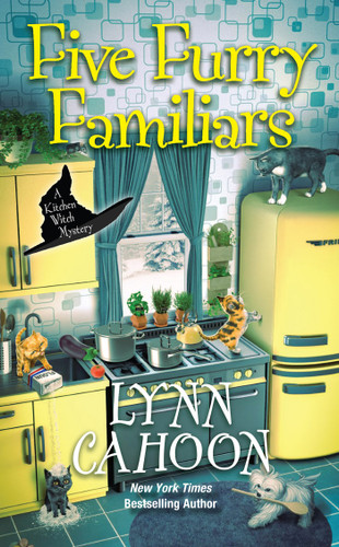 Five Furry Familiars (Kitchen Witch Mysteries) book cover by Lynn Cahoon