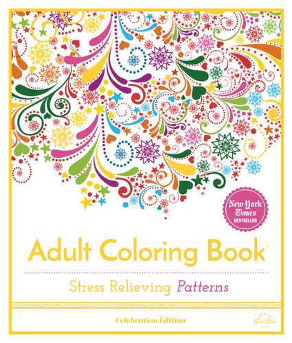 Stress Relieving Patterns: Adult Coloring Book, Celebration Edition book cover by Blue Star Press