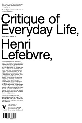 Critique of Everyday Life: The Three-Volume Text book cover by Henri Lefebvre
