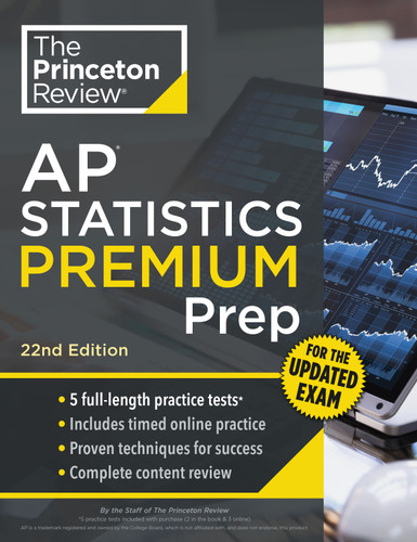 Princeton Review AP Statistics Premium Prep, 22nd Edition: 5 Practice Tests + Digital Practice Online + Content Review (College Test Preparation) book cover by The Princeton Review