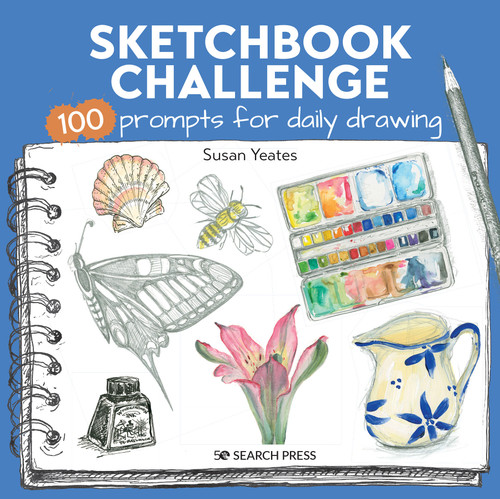 Sketchbook Challenge: 100 Prompts for Everyday Drawing book cover by Susan Yeates