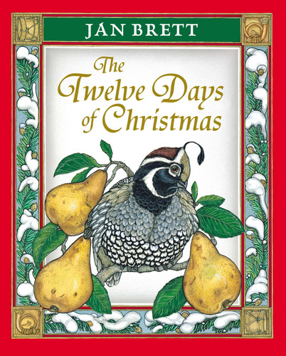 The Twelve Days of Christmas book cover by Jan Brett