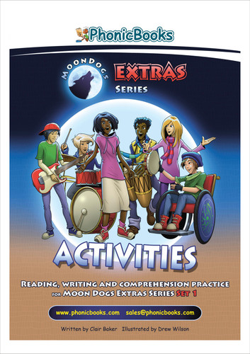 Phonic Books Moon Dogs Extras Activities: Photocopiable Activities Accompanying Moon Dogs Extras Books for Older Readers (Alternative Vowel Sp (Phonic Books Catch-Up Decodable Readers) book cover by Phonic Books