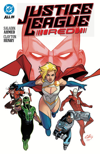 Justice League Red book cover by Saladin Ahmed