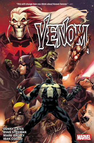 Venomnibus By Cates & Stegman book cover by Donny Cates, Marvel Various