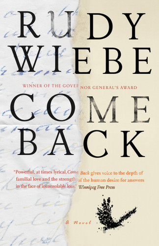 Come Back book cover by Rudy Wiebe