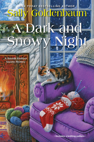 A Dark and Snowy Night (Seaside Knitters Society) book cover by Sally Goldenbaum