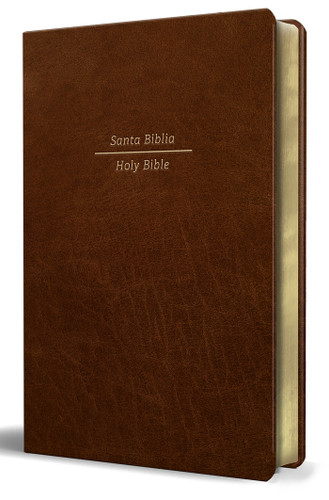 Biblia Bilingüe Reina Valera 1960/ESV Tamaño grande piel marrón / Bilingual Bible RVR60/English Standard Large Size Large Print Leather book cover by Reina Valera Revisada 1960