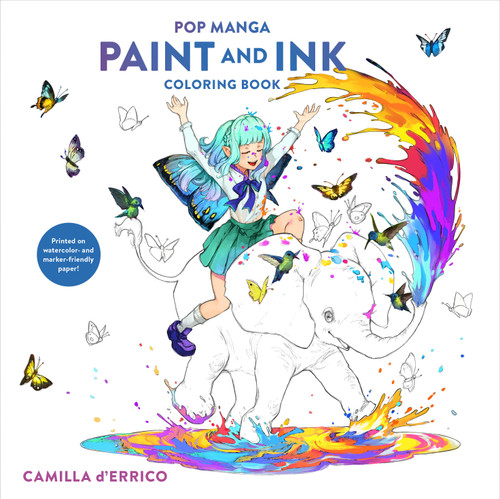 Pop Manga Paint and Ink Coloring Book book cover by Camilla d'Errico