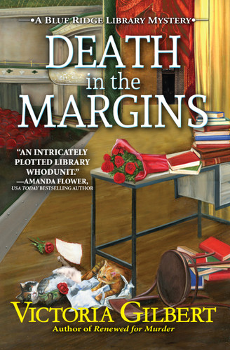 Death in the Margins (A Blue Ridge Library Mystery) book cover by Victoria Gilbert