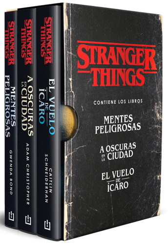 Estuche Stranger Things (Contiene: Mentes peligrosas / A oscuras en la ciudad / El vuelo de Ícaro) / Stranger Things Boxed Set book cover by Caitlin Schneiderhan