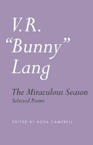 The Miraculous Season: Selected Poems book cover by V.R. Lang
