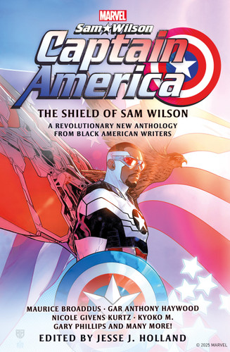 Captain America: The Shield of Sam Wilson book cover by Sheree Renée Thomas, M. Kyoko, Maurice Broaddus, Gar Anthony Haywood, Nicole Givens Kurtz, Gary Phillips, Gloria Brown Marshall, Danian Jerry, Alex Simmons, Glenn Parris, Christopher Chambers, Dedren Snead