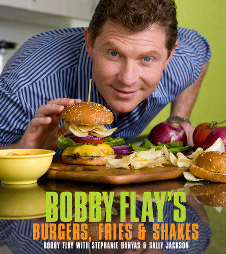 Bobby Flay's Burgers, Fries, and Shakes: A Cookbook book cover by Bobby Flay, Stephanie Banyas, Sally Jackson
