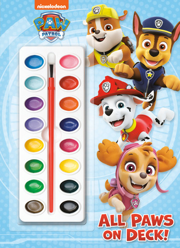 All Paws on Deck! (Paw Patrol): Activity Book with Paintbrush and 16 Watercolors book cover by Golden Books