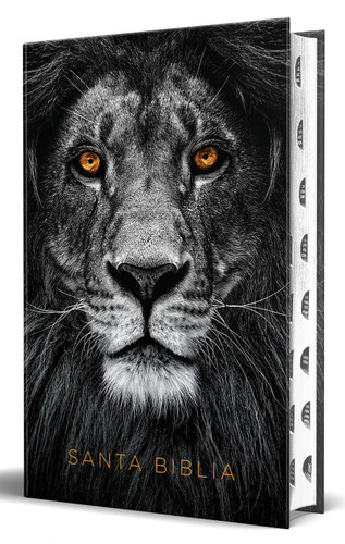 Biblia RVR 1960 letra grande tamaño manual, tapa dura León de Juda con índice / Spanish Bible RVR 1960 Handy Size Large Print Hardcover Lion of Judah with In book cover by Reina Valera Revisada 1960