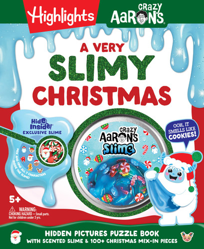 A Very Slimy Christmas: Hidden Pictures Activity Book with Scented Slime & 100+ Christmas Mix-In Pieces: Christmas Slime Kit (Highlights + Crazy Aaron's Hide Inside! Slime and Hidden Pictures Puzzles) book cover by 