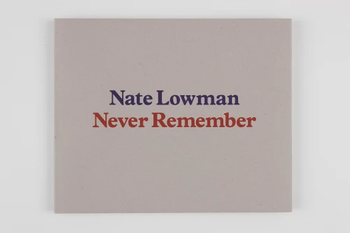 Nate Lowman: Never Remember book cover by 