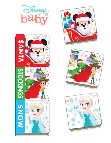 Disney Baby: Santa, Stockings, Snow (Teeny Tiny Books) book cover by Disney Books
