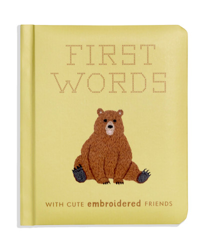 First Words with Cute Embroidered Friends: A Padded Board Book for Infants and Toddlers featuring First Words and Adorable Embroidery Pictures (First Words Board Books for Babies) book cover by Libby Moore