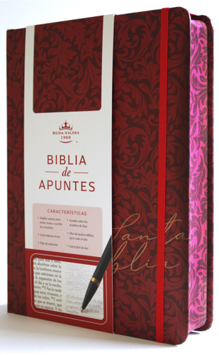 Biblia de Apuntes RVR 1960 Tapa dura, Vino tinto (Edición cantos pintados) / Spanish Journalling Bible RVR 1960 Hardcover Burgundy book cover by Reina Valera Revisada 1960