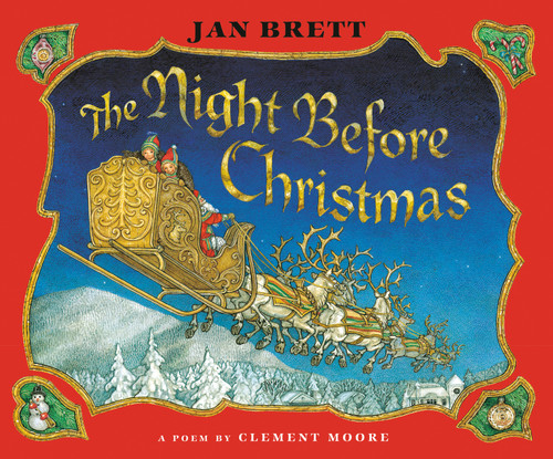 The Night Before Christmas book cover by Jan Brett, Clement C. Moore