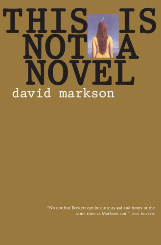 This Is Not a Novel book cover by David Markson