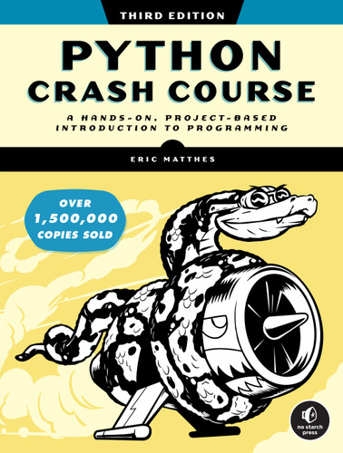 Python Crash Course, 3rd Edition: A Hands-On, Project-Based Introduction to Programming book cover by Eric Matthes