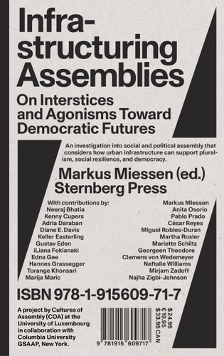 Infrastructuring Assemblies: On Interstices and Agonisms Toward Democratic Futures book cover by 