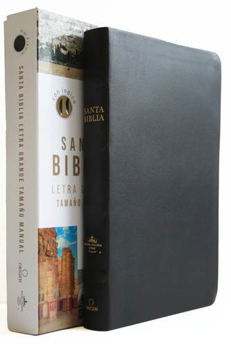 Biblia Reina Valera 1960 letra grande. Piel Premier negro, índice, tamaño manual/ Spanish Bible RVR 1960 Handy Size, Large Print, Index Tabs, Bonded Leather B book cover by Reina Valera Revisada 1960