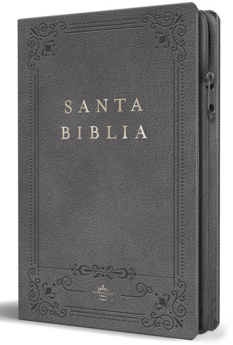 Biblia RVR 1960 letra grande, tamaño manual, símil piel gris, cremallera e índice / Spanish Bible RVR 1960 Handy Size, Large Print, Gray Leathersoft with Zip book cover by Reina Valera Revisada 1960