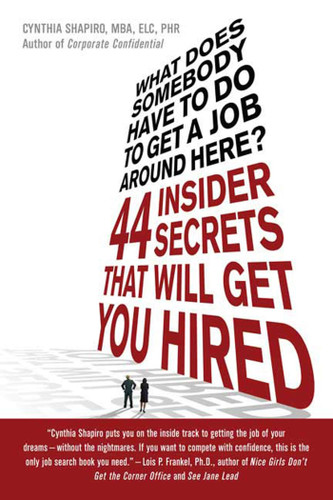 What Does Somebody Have to Do to Get A Job Around Here?: 44 Insider Secrets That Will Get You Hired book cover by Cynthia Shapiro