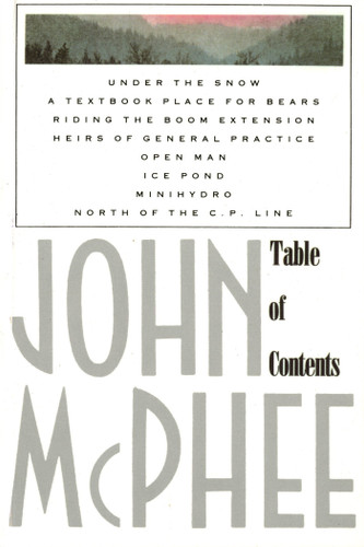 Table of Contents book cover by John McPhee