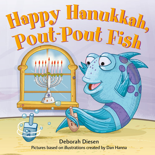 Happy Hanukkah, Pout-Pout Fish book cover by Deborah Diesen