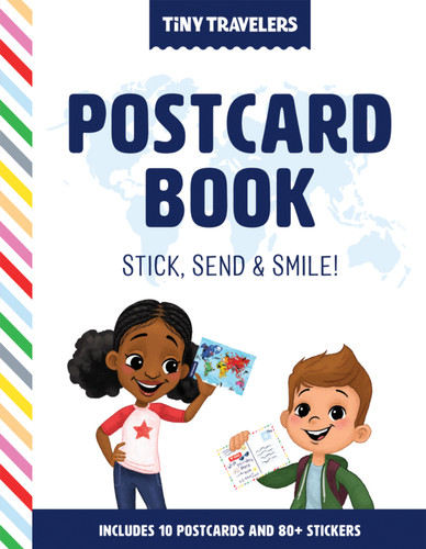 Tiny Travelers Postcard Book: Stick, Send & Smile! (Tiny Travelers) book cover by Steven Wolfe Pereira, Susie Jaramillo