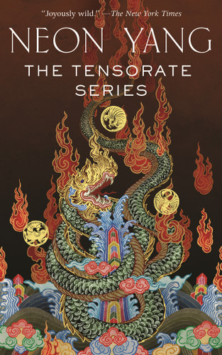 The Tensorate Series: (The Black Tides of Heaven, The Red Threads of Fortune, The Descent of Monsters, The Ascent to Godhood) book cover by Neon Yang