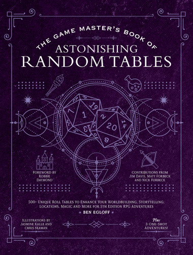 The Game Master's Book of Astonishing Random Tables: 300+ Unique Roll Tables to Enhance Your Worldbuilding, Storytelling, Locations, Magic and More for 5th Edition RPG Adventures book cover by Ben Egloff