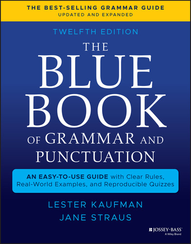 The Blue Book of Grammar and Punctuation: An Easy-to-Use Guide with Clear Rules, Real-World Examples, and Reproducible Quizzes book cover by Lester Kaufman, Jane Straus