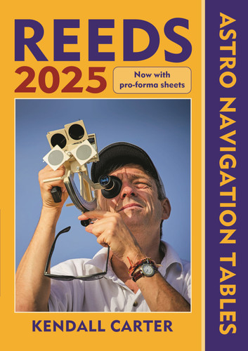 Reeds Astro Navigation Tables 2025 book cover by Kendall Carter