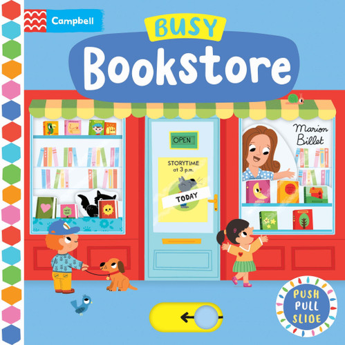 Busy Bookstore: Push, Pull, Slide (Busy Books) book cover by Marion Billet